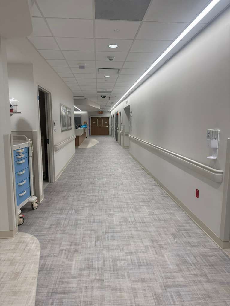 Sarasota Cancer Center corridor with high-impact wall protection and corner guards