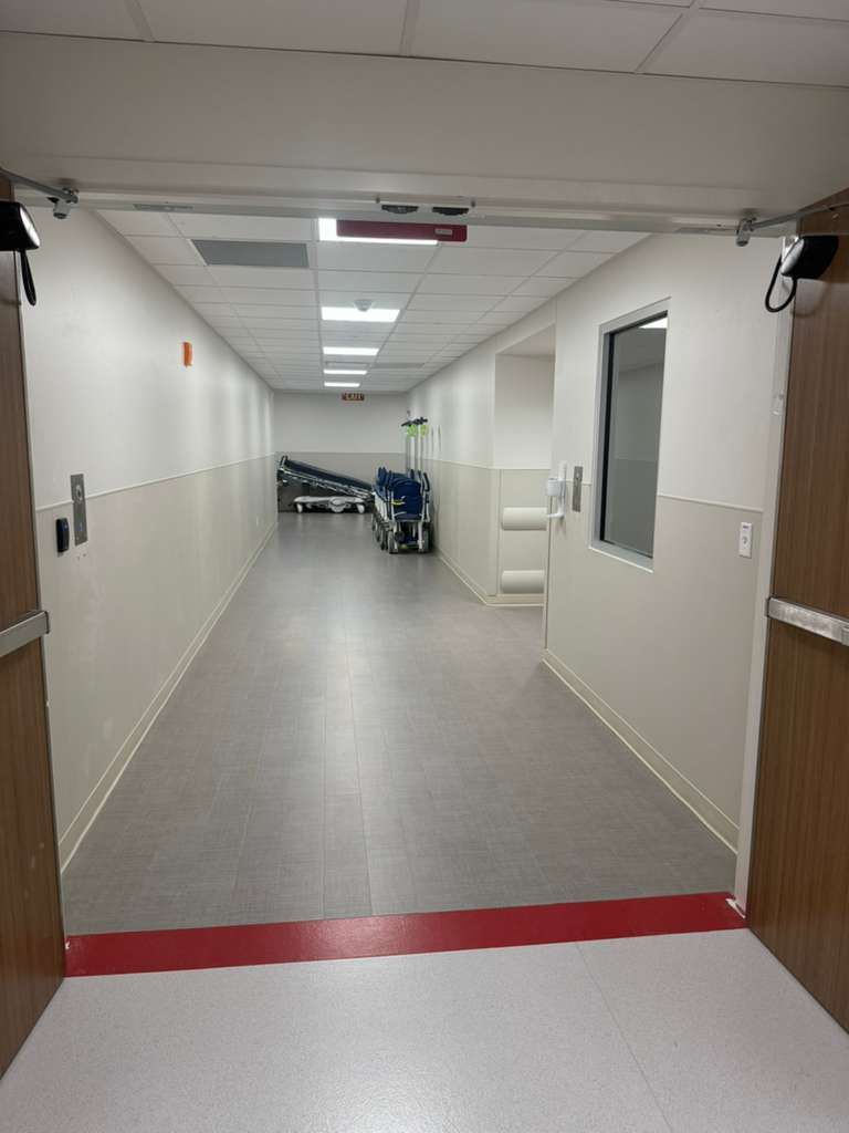 Seamless oncology unit hallway wall protection